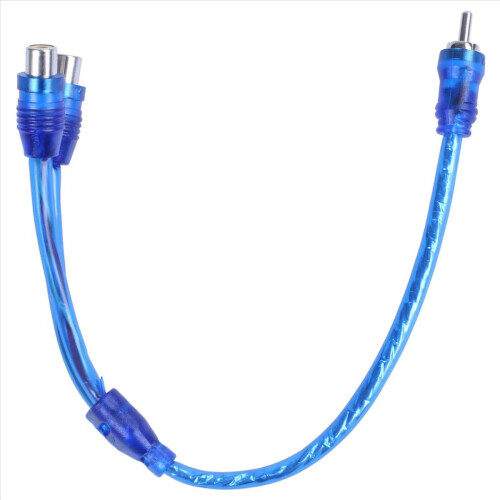 2x Καλώδιο προσαρμογέα Phono Y Splitter 1 αρσενικό σε 2 θηλυκά βύσματα αυτοκινήτου 2