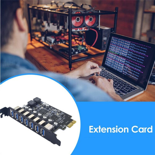 USB 3.2 PCI Express-adapter E til 7 porter USB3 Gen1 utvidelseskort PCI- 2