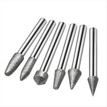 Fraises à rectifier cylindriques diamantées à tige de 6 mm, pointes cylindriques revêtues pour voiture