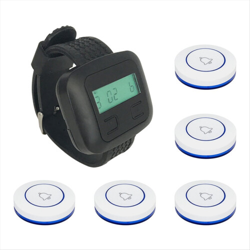 Wireless Restaurant Calling System 5Table Call Button Transmitters 1Wa 1
