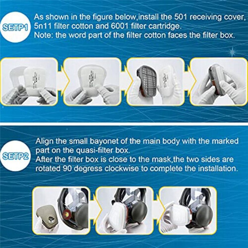 Full Protection Mask Respiratory Breathing Reusable Protective with Ac 2