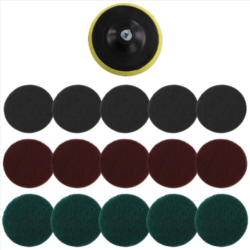 Conjunto de 16 esponjas de limpeza de 5 polegadas em 3 cores diferentes para furadeira/escova para azulejos. 2