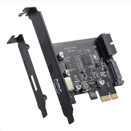 Scheda adattatore frontale PCI-E 1X a USB 3.2 Gen1 USB3.2 Type-C a 2 porte (tip. 1
