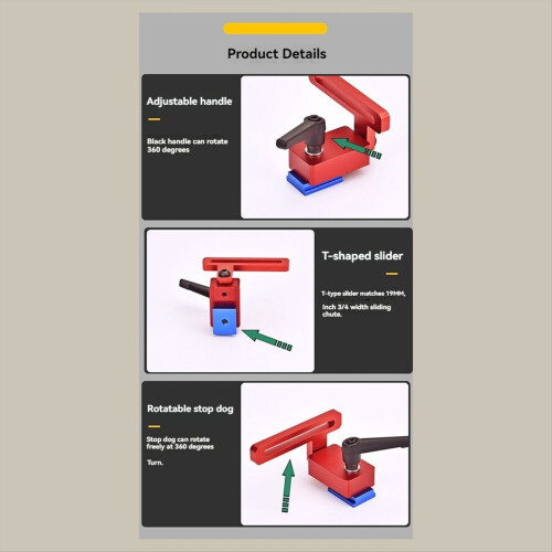 Στοπ ράγας μίτερ τύπου 30 - Miter Jig, μπλοκ T με κλείδωμα για τυπικό T 2