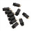 10 stk. 3,5 mm mini stereo hunstik til panelmontering, lodde, sort 10