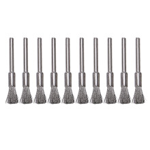 10 stk. rustfrit stål 1/4 tomme (6 mm) penbørste #532 med 1/8 (3 mm)