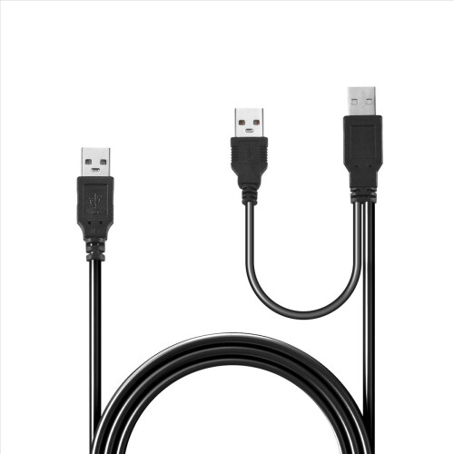 USB 2.0 Type A Hann til Dobbel Y Splitter Kabelledning Svart 2
