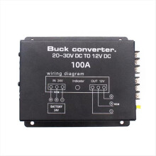 100A DC 24V til 12V bilstrømskonverter elektrisk med temperaturstyring