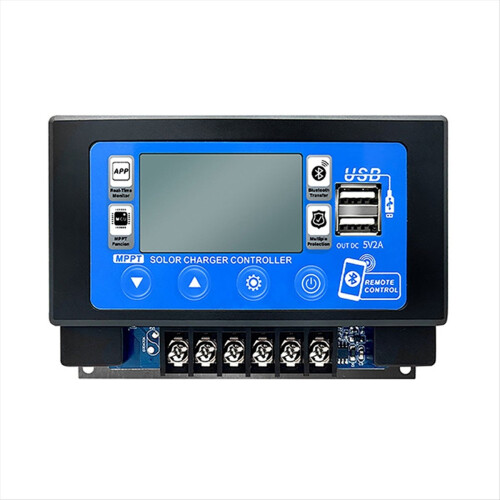 Solcelleladningsregulator Bluetooth 60A MPPT med LCD-skærm Dual USB S 1