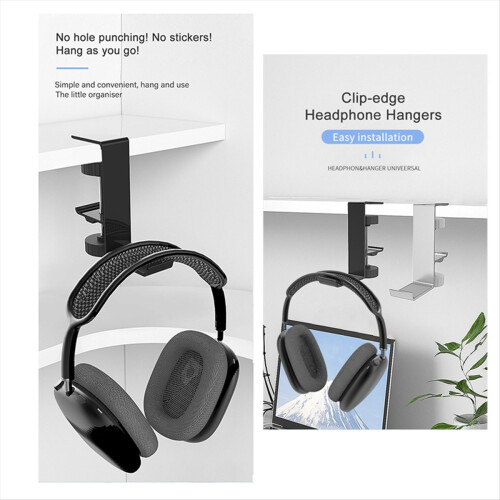 Clip-on Headset Holder Z20 Hanger Hook Universal Metal Desktop Counter