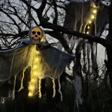 Halloween-Hängegeist-Lichter für den Garten, lustige Dekoration, Außenszene L