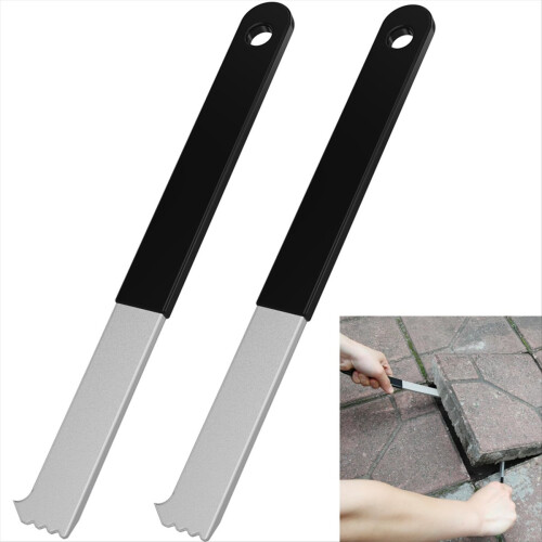 2Pcs Paver Puller, Extractor Tool with Joint Scraper Mini Teeth & Grip 2