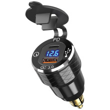 Caricabatterie rapido USB tipo C PD 3.0 da presa DIN e presa di corrente QC da 18 W con Vol