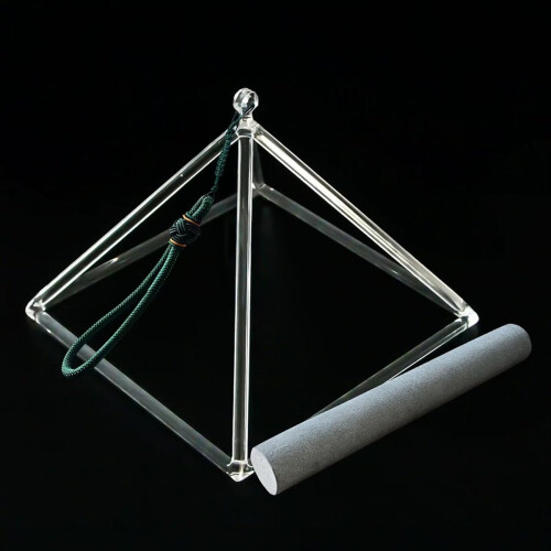 Pirâmide de Cristal para Meditação, Tripé Geométrico de 8 Polegadas, Sino de Vento para Yoga (Per) 2