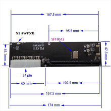 Pro adaptér Oculink SFF-8612 SFF-8611 PCI-E 16X 2230 M.2 M-Key pro