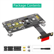 3-in-1 M.2 (NGFF) NVMe M-Key SSD auf PCIe 1x Verlängerungskabel mit Kühlkörper