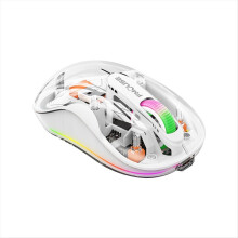 Kabellose Bluetooth-Maus 2,4 GHz, USB, transparent, magnetisch, wiederaufladbar