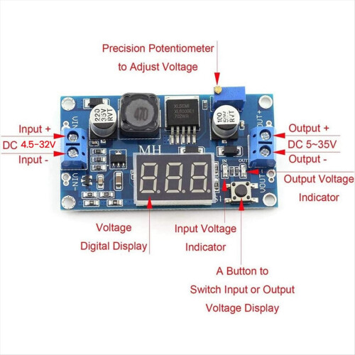 stk. XL6009 DC-DC boostermodul justerbar step-up boost-omformer 4. 2
