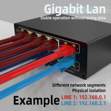 Nettverk Gigabit 8-ports deler RJ45 utvidelsesportsplitter samtidig