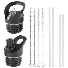 Sportwaterfles met rietje, 12 oz, 18 21 24 oz lekvrije dop, klapbaar