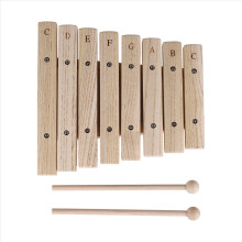 Giocattolo a percussione in legno naturale per bambini, xilofono a 8 toni