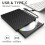 Gravador de CD/DVD externo multifuncional preto com SD/TF e USB 3.0 3