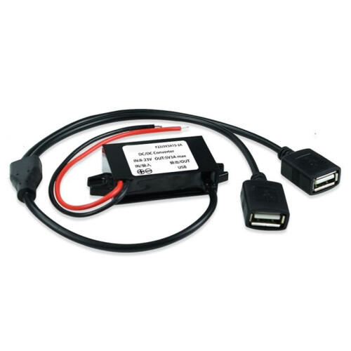 12V (8-23V) til 5V 3A Hun USB DC Bilstrømkonverter Spændingsregulator