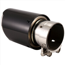 Ponteira de escape universal em fibra de carbono brilhante para carros, 63-89 mm, para modificação de tubos.