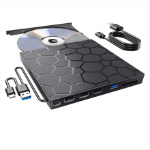 Lecteur CD/DVD externe 7 en 1 USB 3.0, graveur CD/DVD-ROM +/-RW