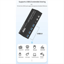 8K 60Hz DP/-kompatibler KVM-Switch USB 3.0 für 2 Monitore und Computer