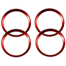 Conjunto de 4 peças de calotas centrais de liga leve vermelhas para rodas de carro X