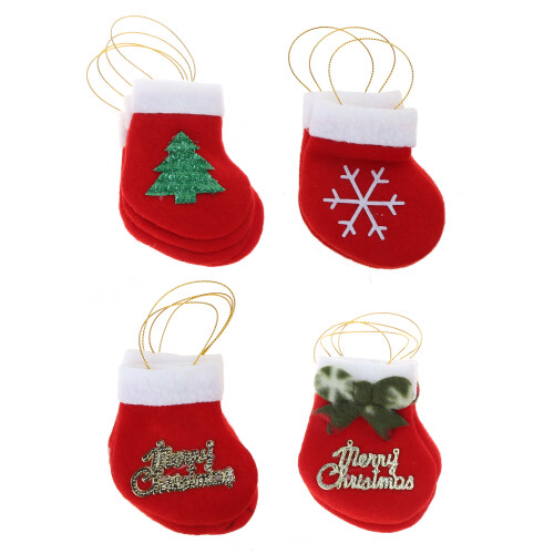 Mini bas de noël 16 pièces/ensemble, ornement suspendu pour