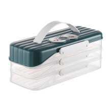 Clear Dumpling Storage Box With Manual-Qinghai Blue 3rd flo