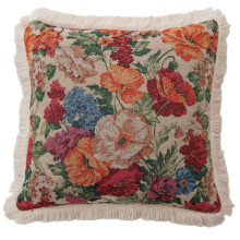 Floral Pillowcase Jacquard Cushions-Medite Iris White Be A