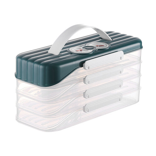 Stackable Clear Dumpling Organizers With-Qinghai Blue 4th flo