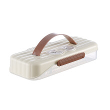 Portable Refrigerator Storage Box Accessory-Cream Rice 1 layer