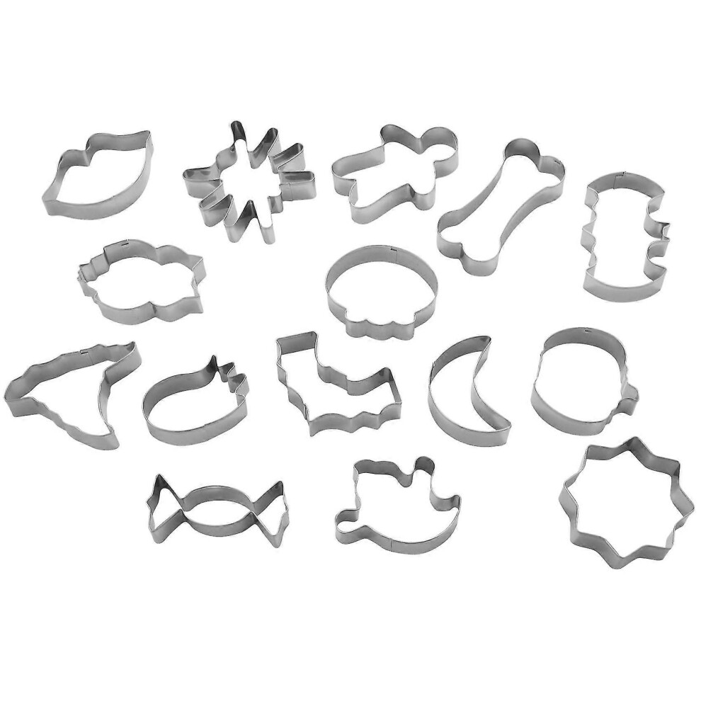Kikidex (As Show, One Size) Halloween Cookie Cutters, 15 Pcs Cookie Cutters Shape, Stainless Steel Cutters Molds Cutters For Ca