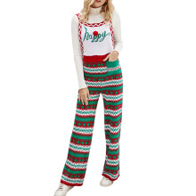 Dames losse casual kerst gebreide jumpsuit herfst-Groen XL