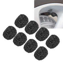 8 piezas de tapa de válvula de neumático para coche con rhinestone negro, 15x13 mm