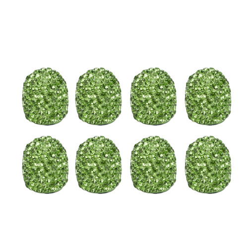 8 piezas de tapas de válvula universales verdes 0.59x0.51in 1