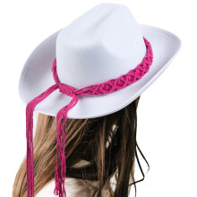 Zonwerende grote gebogen rand cowboyhoed Britse stijl-Wit