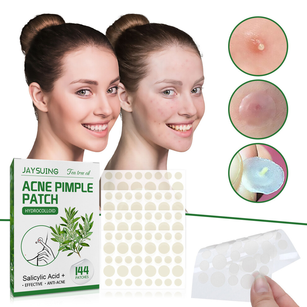Acne Healing Patches 144Pcs: Ultra Thin Matte Translucent Hydrocolloid