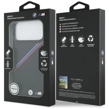 BMW M Tricolor Metal Logo Case with MagSafe for iPhone 17 Pro Max 6.9" Black - BMHMP17X25PCSPEK
