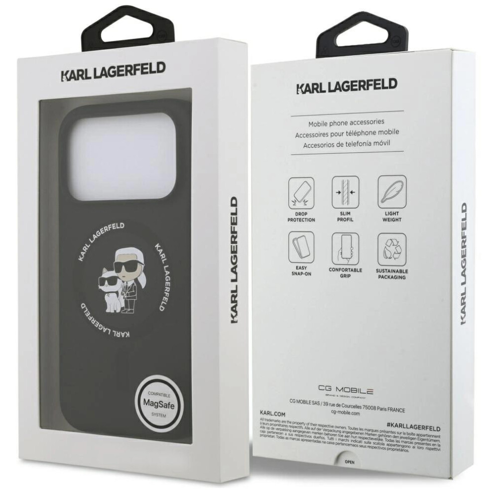 Karl Lagerfeld Liquid Silicone Karl And Choupette With Magsafe Case For Iphone 17 Pro Max 6.9" - Klhmp17xscmkcrhk Black 3666339549565