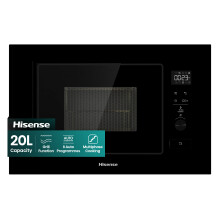 Hisense BIM320G52BGUK 20 Litre 38cm High, Built In Small Microwave With Grill - Black