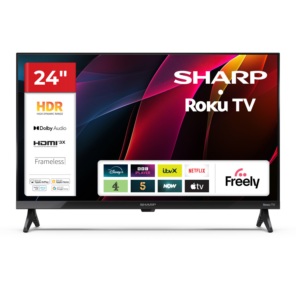 SHARP 24"" Roku Smart TV HDR10 LED with Freely – 1T-C24HD2225KB - Image 3