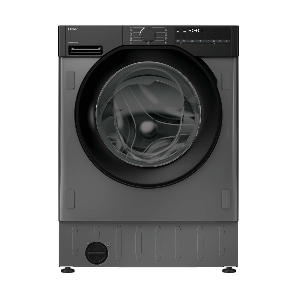 Haier Bha6s69m6db9rj80 Integrated 9Kg Washing Machine With 1600 Rpm - Graphite / - A Rated Black