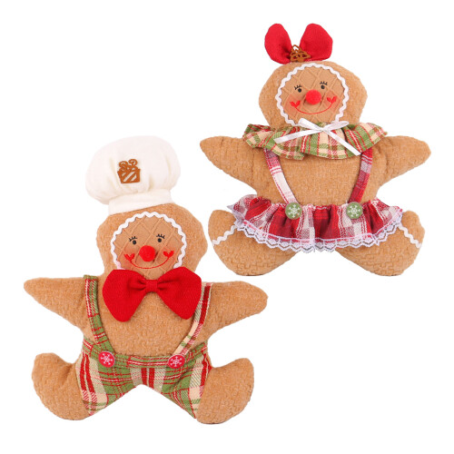 2Pcs Handmade Christmas Gingerbreads Man-Five pointed star gi