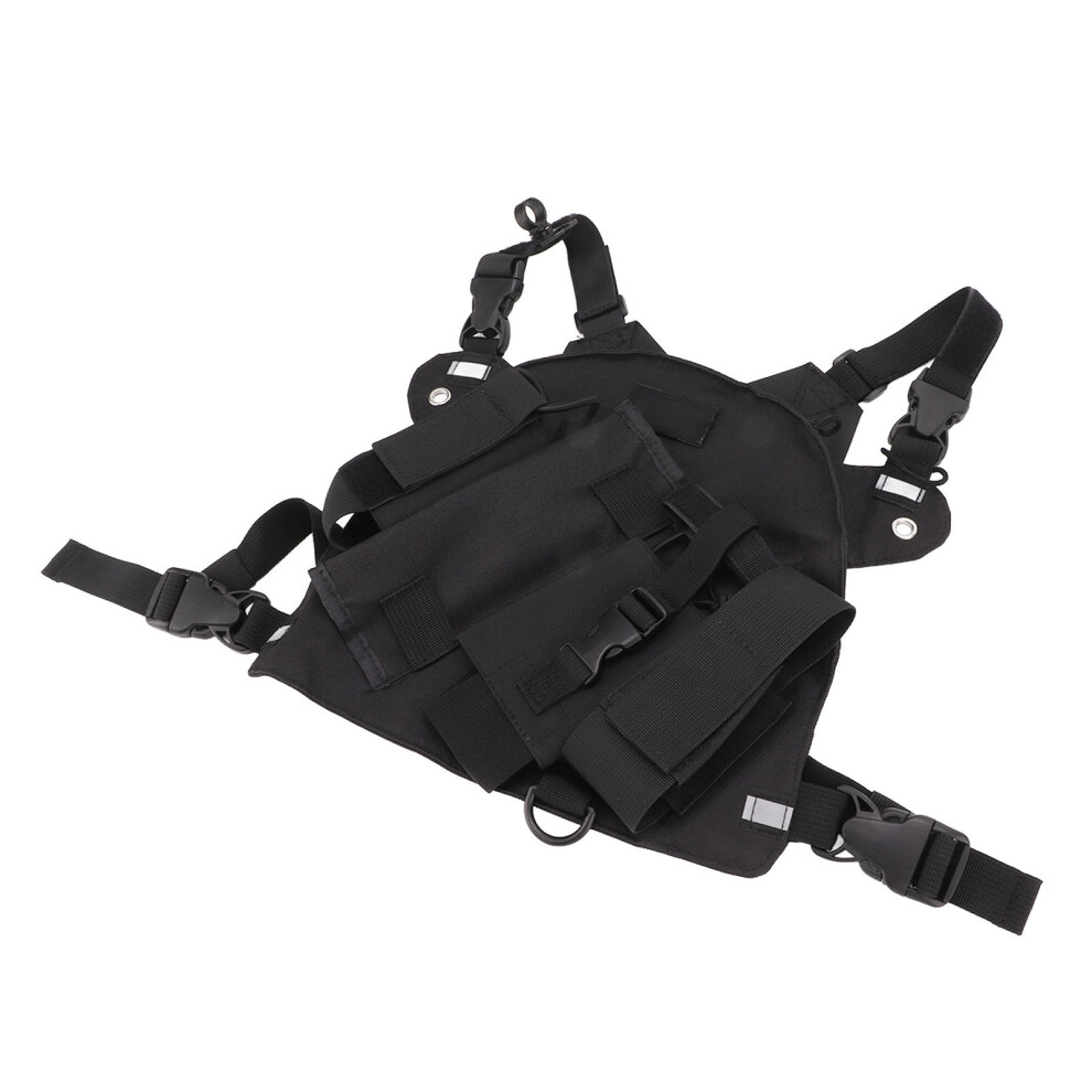 Large Black Oxford Chest Harness For 2-Way Radio & Walkie Talkie 4971357259785