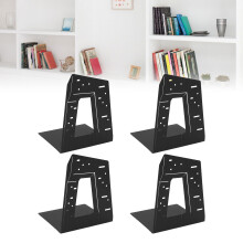 Architektonische Metall-Buchstützen, klassisches Schwarz, 4 Stück